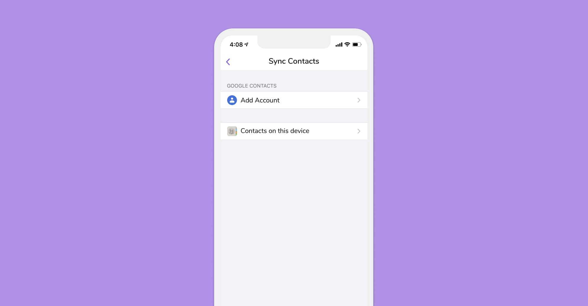 In your HiHello Settings you can add a Google account to sync your contacts with.