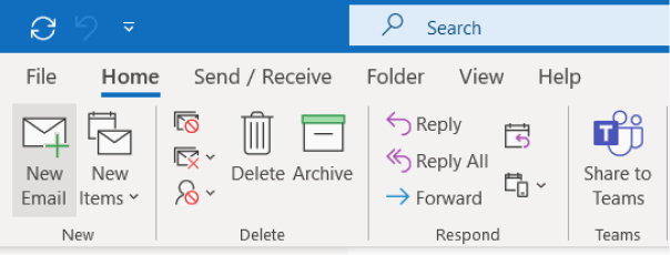 Outlook desktop new email