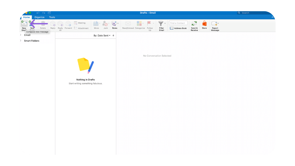 Microsoft Outlook desktop for Mac inbox window