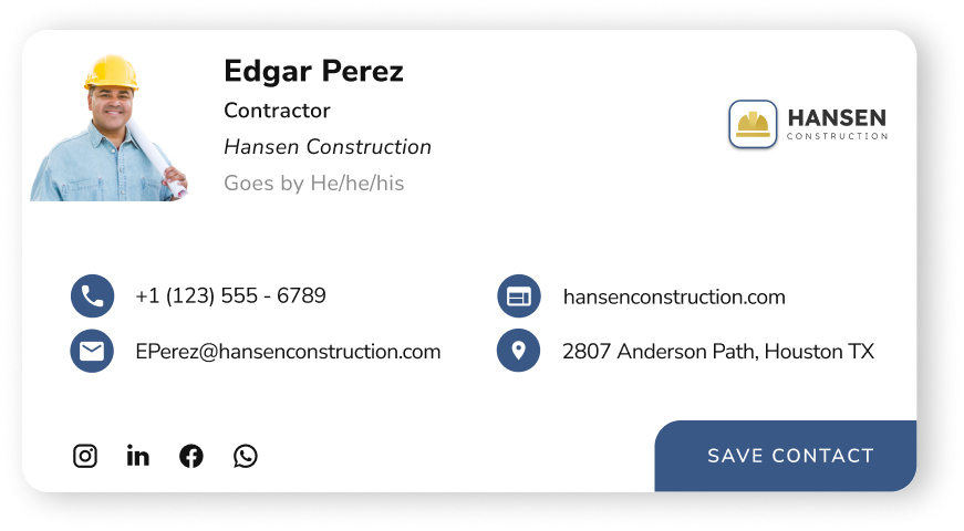 Contractor professional email signature